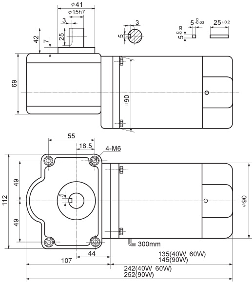 微型蜗轮电机YYWJ90-90设计图